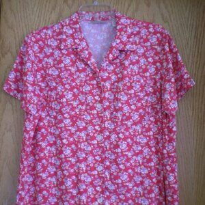 Liz Claiborne Red Floral Blouse